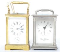 A VINTAGE BRASS FRENCH AIGUILLES CARRIAGE CLOCK & OTHER