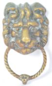 EARLY 20TH CENTURY GILT METAL LION DOOR KNOCKER