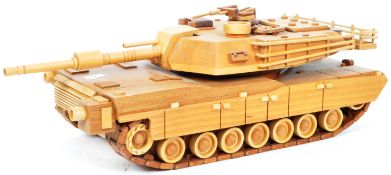 A HAND MADE WOODEN MODEL TANK