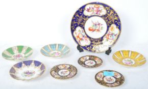 COLLECTION OF PARAGON & DRESDEN MANNER PLATES & SAUCERS