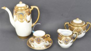 AN EARLY 20TH CENTURY NORITAKE PORCELAIN PART COFFEE SET