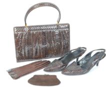 VINTAGE 20TH CENTURY SNAKESKIN HANDBAG