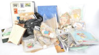 LARGE COLLECTION OF VINTAGE 20TH CENTURY STAMPS AND CIGARETTE CARDS