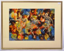 MAIA BRANDT - 'TRIO' - WATERCOLOUR ON PAPER ABSTRACT PAINTING