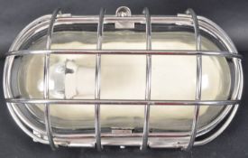 LARGE MARITIME / NAUTICAL CHROME BULKHEAD OVAL LIGHT
