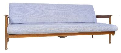 GUY ROGERS - LARGE MID CENTURY TEAK FRAMED SOFA / DAYBED