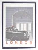 VINTAGE FRAMED AND GLAZED LONDON ADVERTISING POSTER