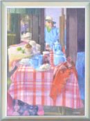 LIONEL MILLS - DOUBLE TAKE - OIL ON BOARD PAINTING