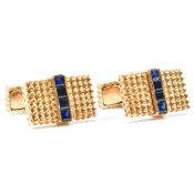 18CT GOLD & SAPPHIRE CUFFLINKS