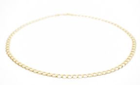HALLMARKED 9CT GOLD FLAT CURB LINK CHAIN NECKLACE
