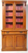 AN VICTORIAN GLAZED MAHOGANY SECRETAIRE BOOKCASE