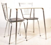 A RETRO MID 20TH CENTURY FORMICA KITCHEN DINING TABLE & CHAIRS