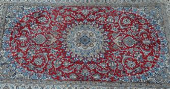 LARGE 20TH CENTURY PERSIAN ISLAMIC NAIN WOOL RUG