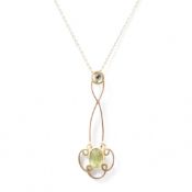 ART NOUVEAU 9CT GOLD PERIDOT NECKLACE