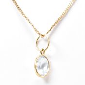 VINTAGE GOLD & TOPAZ PENDANT NECKLACE