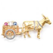 VICTORIAN GOLD & GEM SET NOVELTY BROOCH PIN