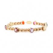 9CT GOLD & GEM SET BRACELET