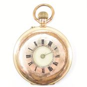 ANTIQUE GOLD PLATED HALF HUNTER POCKET WATCH