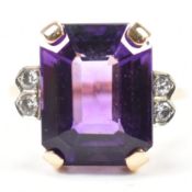 VINTAGE AMETHYST & DIAMOND DRESS RING