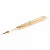 HALLMARKED 9CT GOLD ENGINE TURNED TOOTHPICK