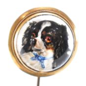 ANTIQUE ESSEX CRYSTAL & GOLD STICK PIN