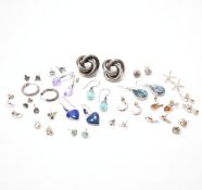 ASSORTMENT OF SILVER EARRINGS