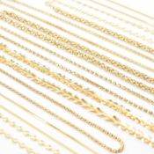 GROUP OF 925 SILVER GILT GOLD TONE CHAIN NECKLACES