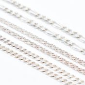 THREE 925 SILVER CHAIN NECKLACES