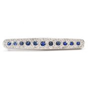ANTIQUE WHITE GOLD & SAPPHIRE BAR BROOCH