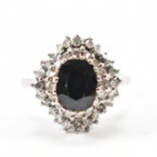 18CT WHITE GOLD SAPPHIRE & DIAMOND RING