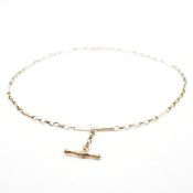 VINTAGE GOLD T BAR NECKLACE CHAIN