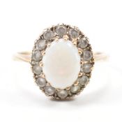 HALLMARKED 9CT OPAL & CZ RING