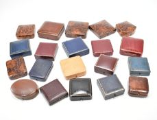 20 VINTAGE & ANTIQUE TOOLED LEATHER JEWELLERY BOXES