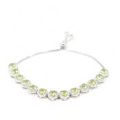 SILVER & PERIDOT LINE BRACELET