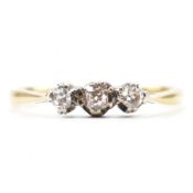 18CT GOLD & THREE STONE DIAMOND RING