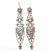PAIR OF GIRANDOLE DIAMOND DAY & NIGHT EARRINGS