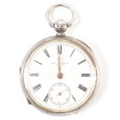 VICTORIAN SILVER HALLMARKED OPEN FACE POCKET WATCH