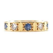 GOLD SAPPHIRE & DIAMOND BAND RING