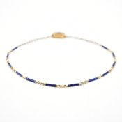 ANTIQUE GOLD ENAMEL & SEED PEARL CHAIN NECKLACE