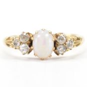 ANTIQUE 18CT GOLD OPAL & DIAMOND RING