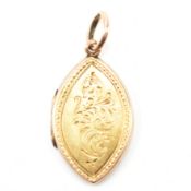 VICTORIAN ANTIQUE GOLD NAVETTE LOCKET