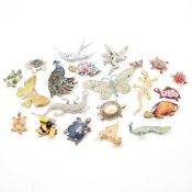 ASSORTED VINTAGE ANIMAL BROOCHES