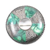 ANTIQUE SCOTTISH SPECIMEN MALACHITE BROOCH