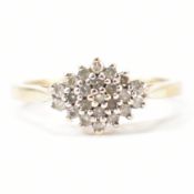 HALLMARKED 9CT GOLD & DIAMOND CLUSTER RING