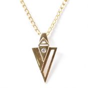 HALLMARKED 9CT GOLD & DIAMOND PENDANT NECKLACE