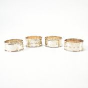 SET OF FOUR SILVER HALLMARKED NAPKIN RINGS