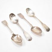 THREE SILVER HALLMAKED TEA SPOONS