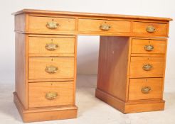 EDWARDIAN MAHOGANY WRITING PEDESTAL DESK