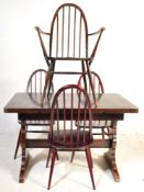 ERCOL - LUCIEN ERCOLANI - RETRO CIRCA 1970S DARK ELM DINING SUITE