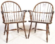 PAIR OF 19TH CENTURY REVIVAL WHEELBACK ARMCHAIRS